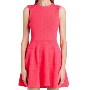 Ted Baker bright pink Skater dress - size 3 (US size 8)